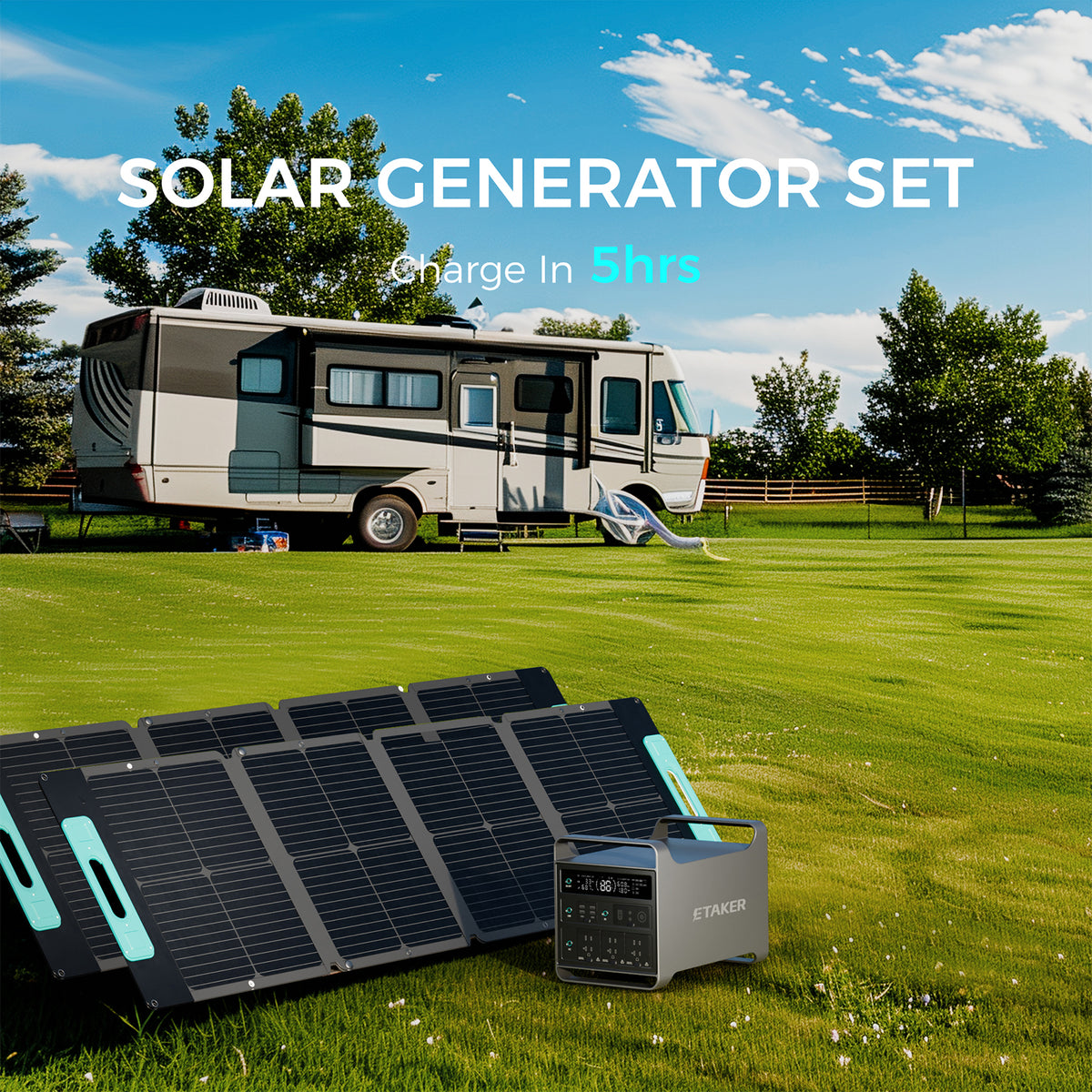 Portable Power Station M2000 with 2x200W Solar Panel 400W